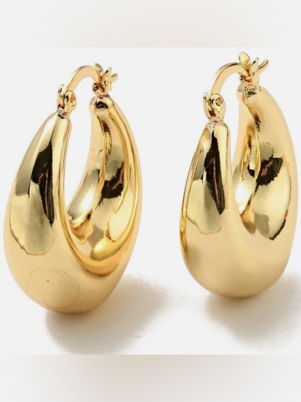 Gold Chunky Hoop Earrings - Women Jewelry